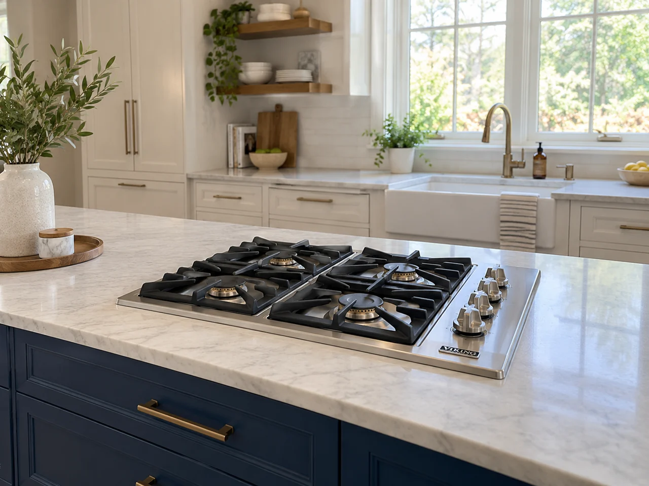 Illustration of a Viking cooktop